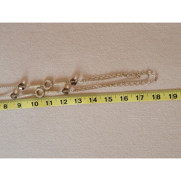 Long Gold-Toned Multi-Strand Layered Necklace with Sparkling Accents – 36" - Picture 7 of 7